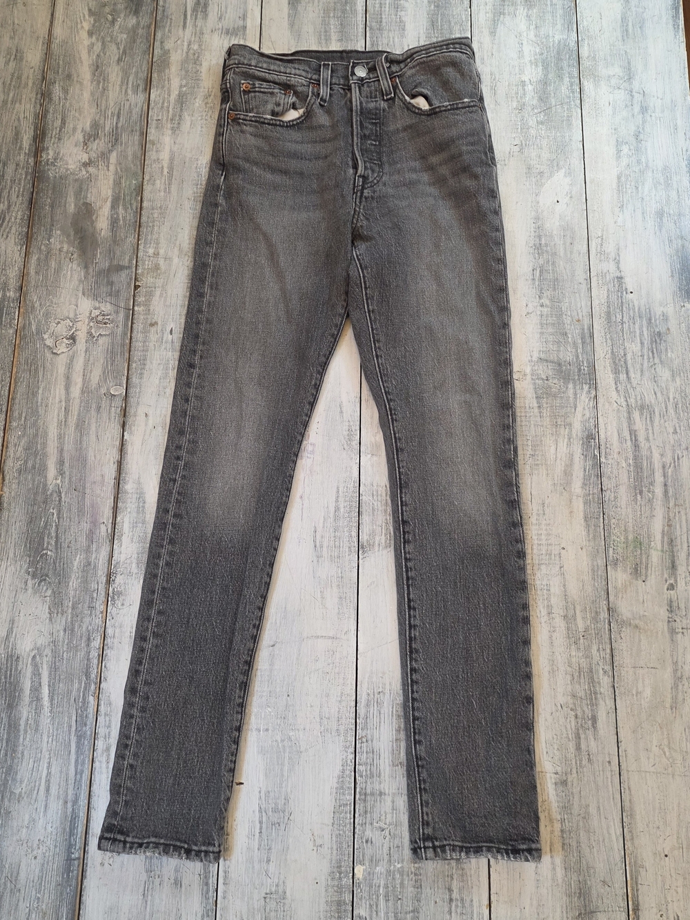 Levi's Premium 501 S Women’s High-Rise Skinny Button Fly Faded Gray Jeans 24x30